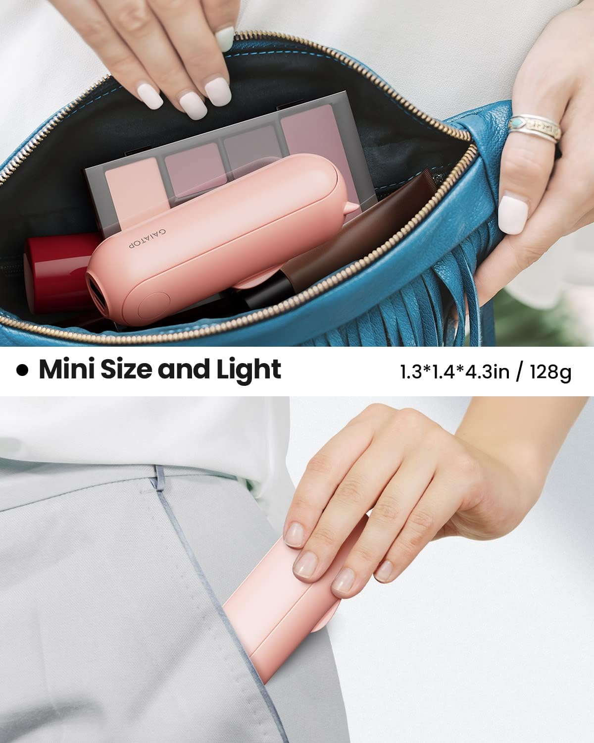 Mini Hand Held Fan with USB Rechargeable 2000Mah Battery