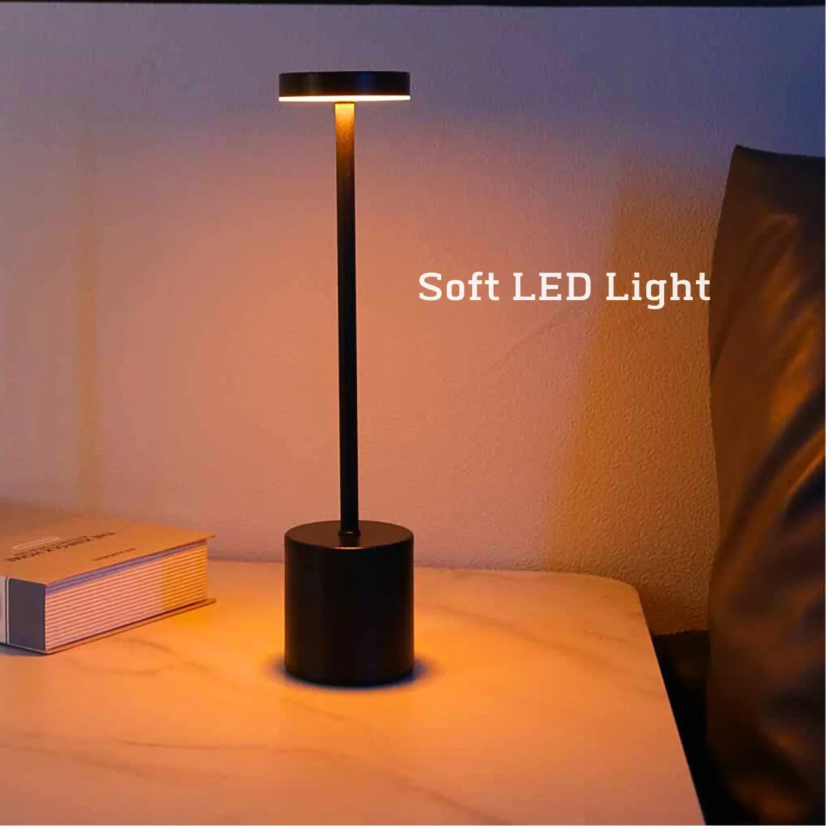 LED Rechargeable Touch Metal Table Lamp (Three Colors)